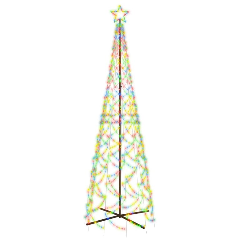 Brad de Crăciun conic, 500 LED-uri, multicolor, 100x300 cm