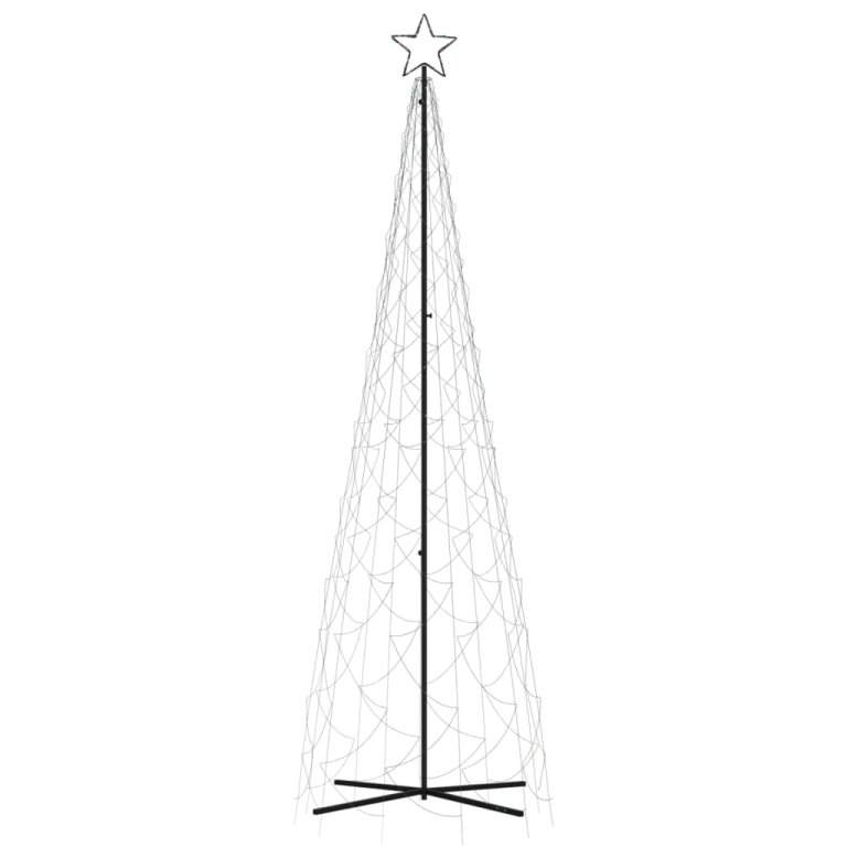 Brad de Crăciun conic, 500 LED-uri, multicolor, 100x300 cm