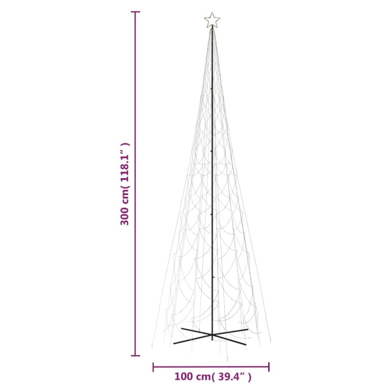 Brad de Crăciun conic, 3000 LED-uri, alb cald, 230x800 cm