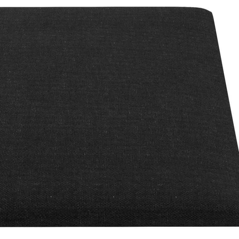 Panouri de perete 12 buc. negru 30x15 cm textil 0,54 m²