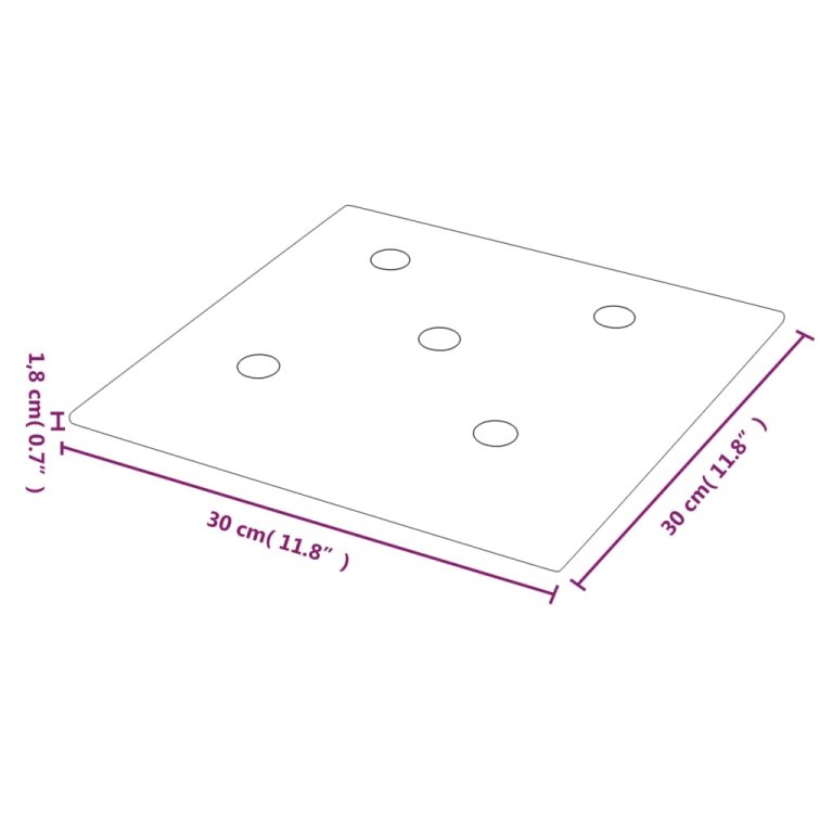 Panouri perete 12 buc. roșu, 30x30 cm, piele ecologică, 1,08 m²