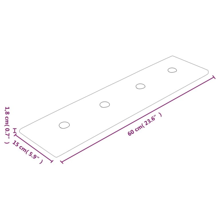 Panouri perete 12 buc. negru, 60x15 cm, piele ecologică 1,08 m²