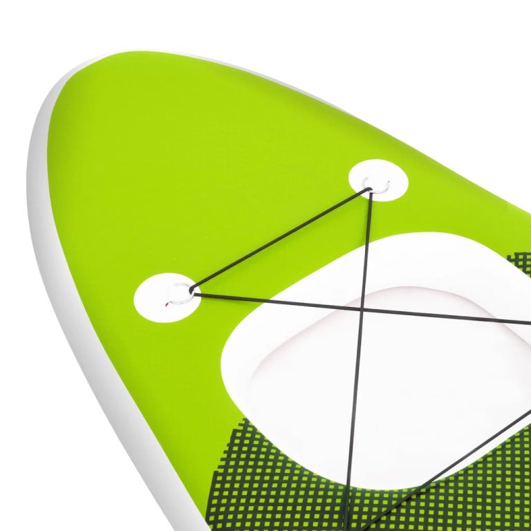 Set placă paddleboarding gonflabilă, verde, 300x76x10 cm