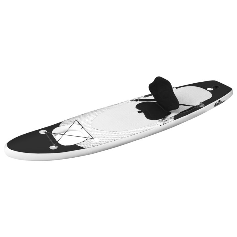 Set placă paddleboarding gonflabilă, negru, 330x76x10 cm