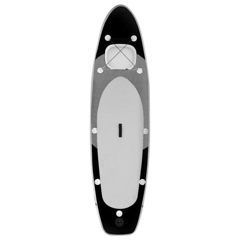 Set placă paddleboarding gonflabilă, negru, 330x76x10 cm