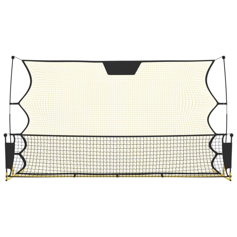 Plasă rebounder fotbal, negru și galben 183x85x120 cm poliester