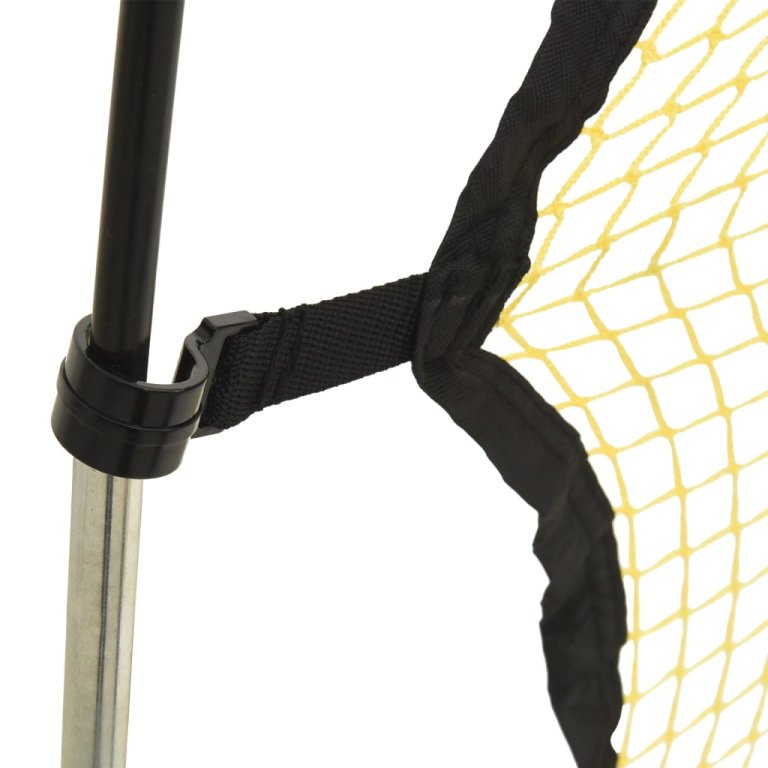 Plasă rebounder fotbal, negru și galben 183x85x120 cm poliester