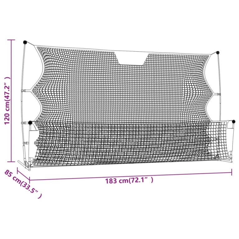 Plasă rebounder fotbal, negru și galben 183x85x120 cm poliester