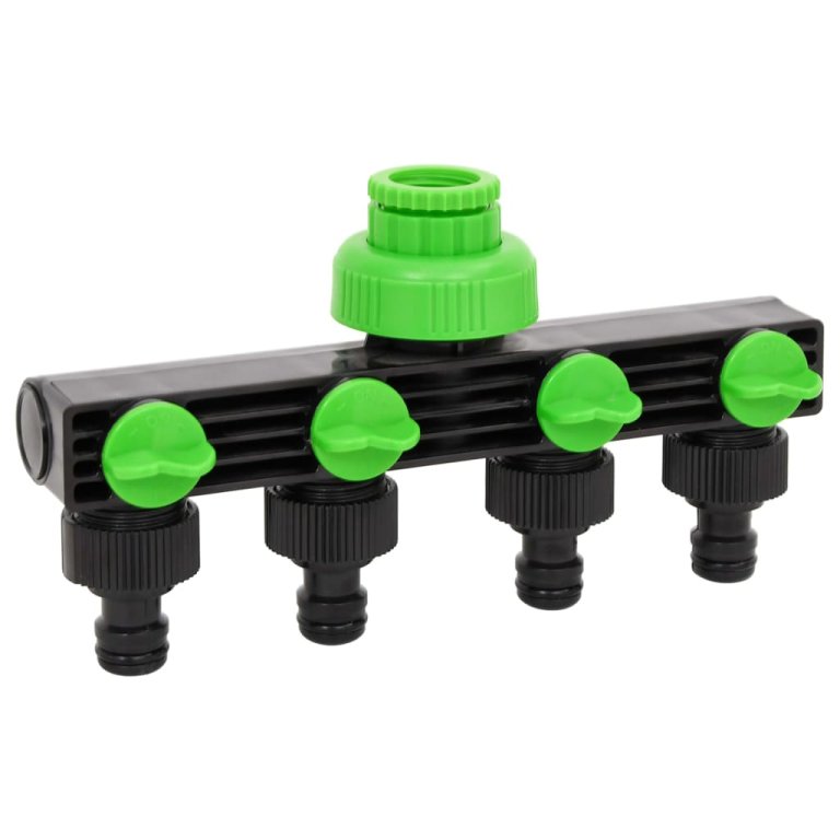 Adaptor pentru robinet 4 căi verde/negru 19,5x6x11 cm ABS și PP