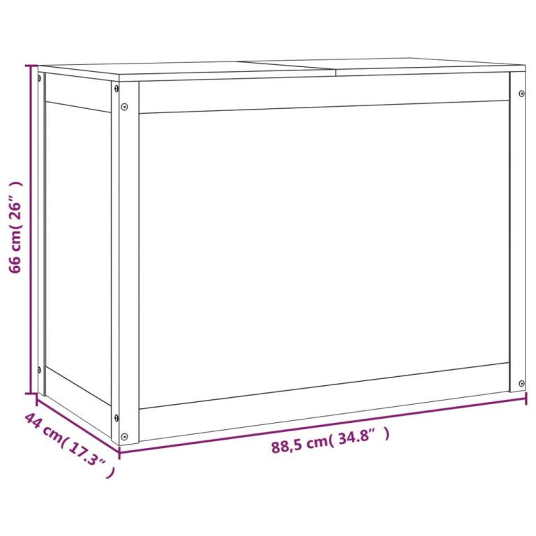 Cutie de rufe, alb, 88,5x44x66 cm, lemn masiv de pin