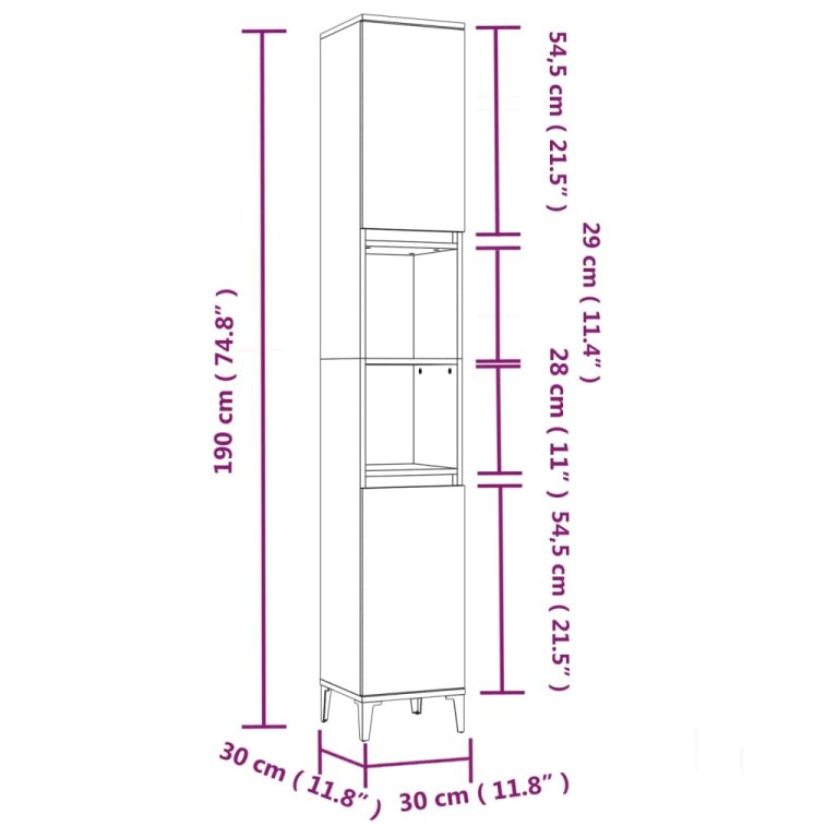 Set mobilier de baie, 3 piese, negru, lemn compozit