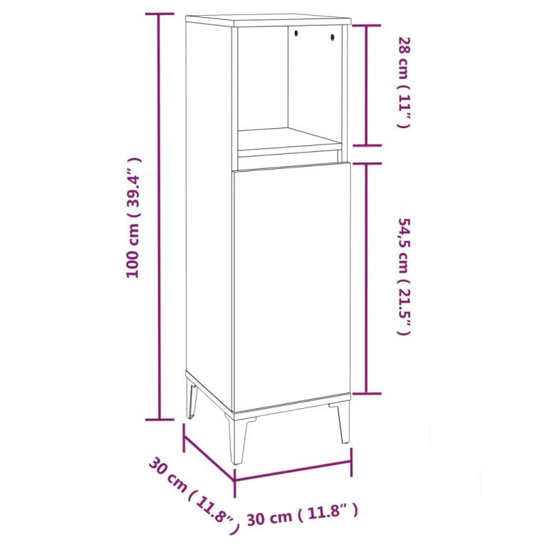 Set mobilier de baie, 3 piese, negru, lemn compozit