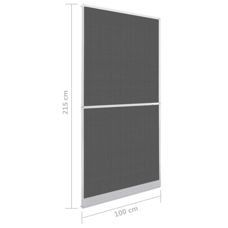 Plasă insecte cu balamale pentru uși, alb, 100 x 215 cm