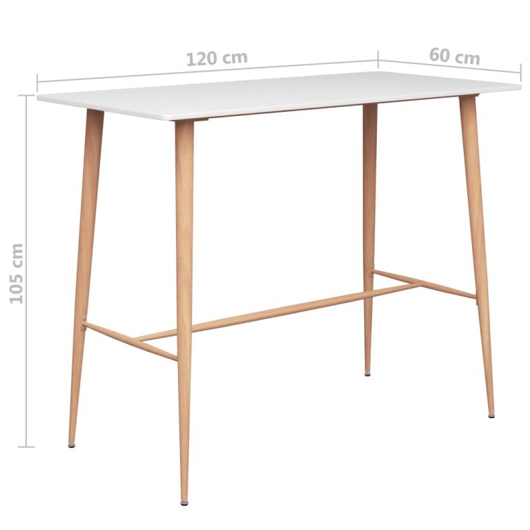 Set mobilier de bar, 5 piese, alb