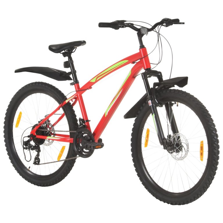 Bicicletă montană cu 21 viteze, roată 26 inci, 36 cm, roșu