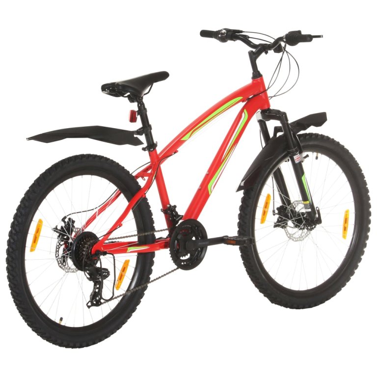 Bicicletă montană cu 21 viteze, roată 26 inci, 36 cm, roșu