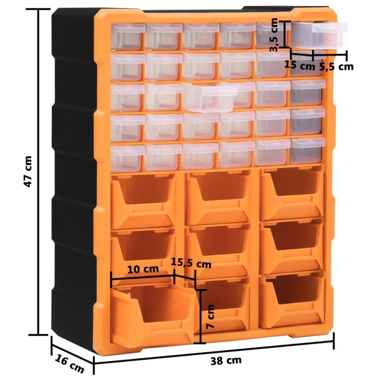 Organizator cu 39 de sertare, 38x16x47 cm