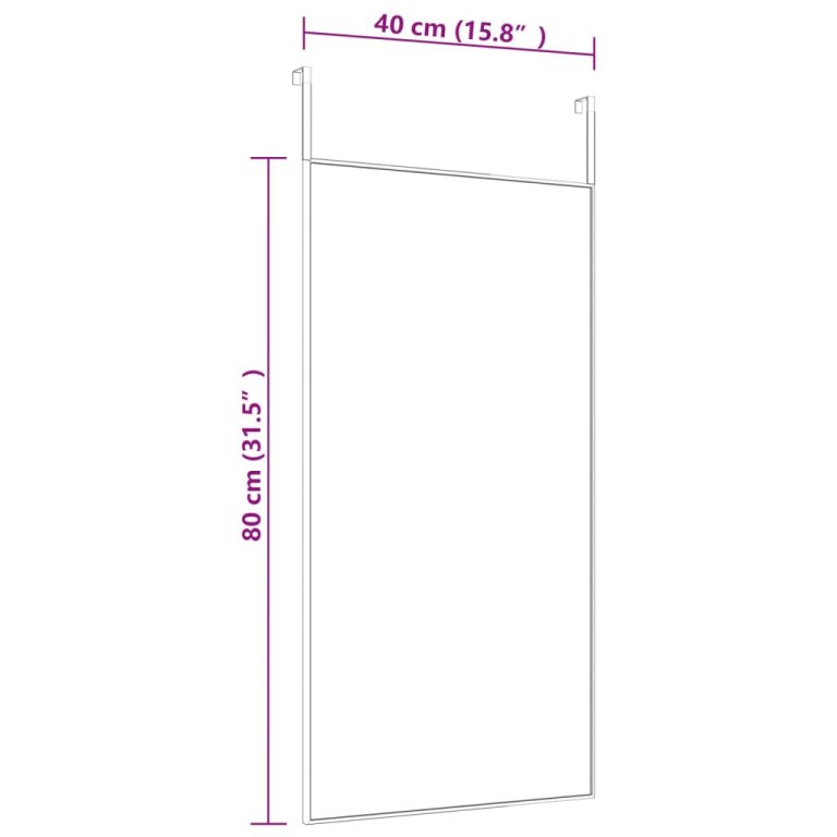 Oglindă pentru ușă, auriu, 40x80 cm, sticlă și aluminiu