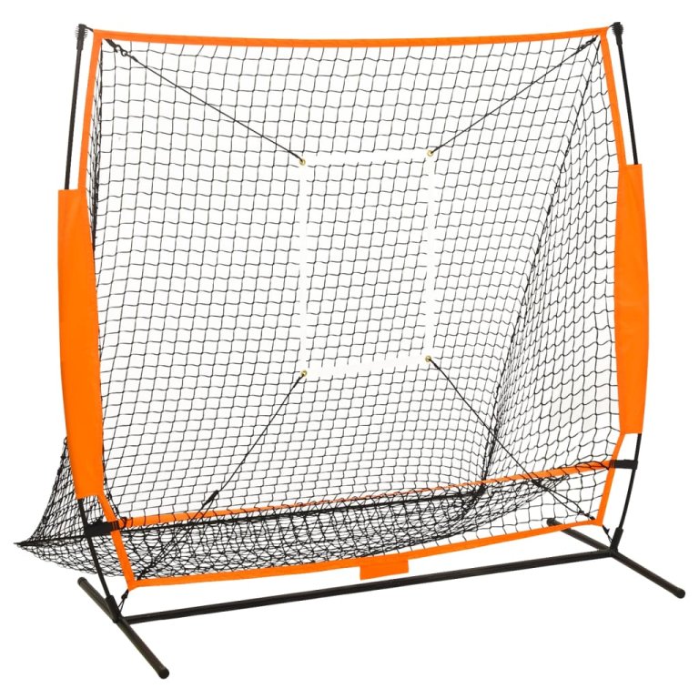 Plasă de antrenament sport baseball, negru, 174x76x158,5 cm