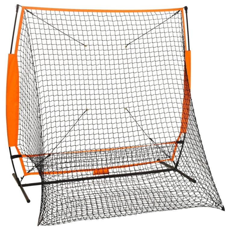 Plasă de antrenament sport baseball, negru, 174x76x158,5 cm