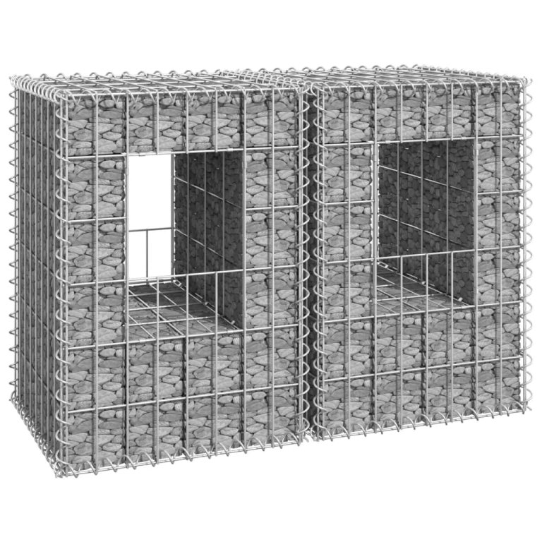 Stâlpi tip coș gabion, 2 buc., 40x40x60 cm, fier