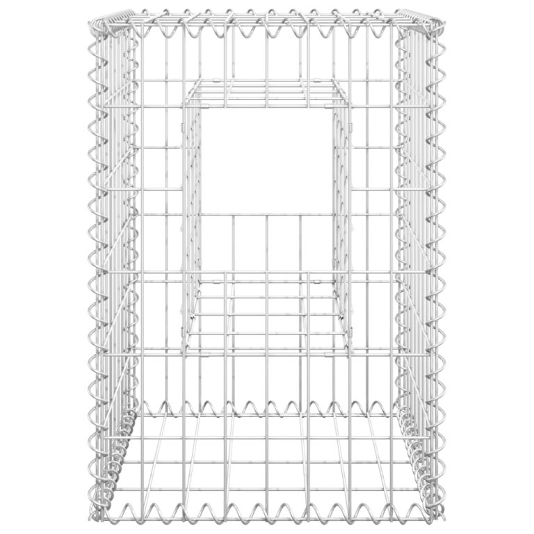 Stâlpi tip coș gabion, 2 buc., 40x40x60 cm, fier