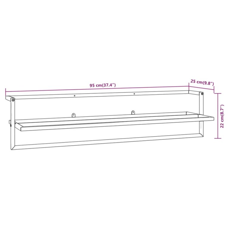 Suport pentru prosoape, alb, 95x25x22 cm, fier