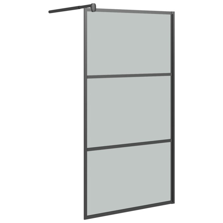 Paravan duș walk-in negru 100x195 cm sticlă ESG culoare închisă