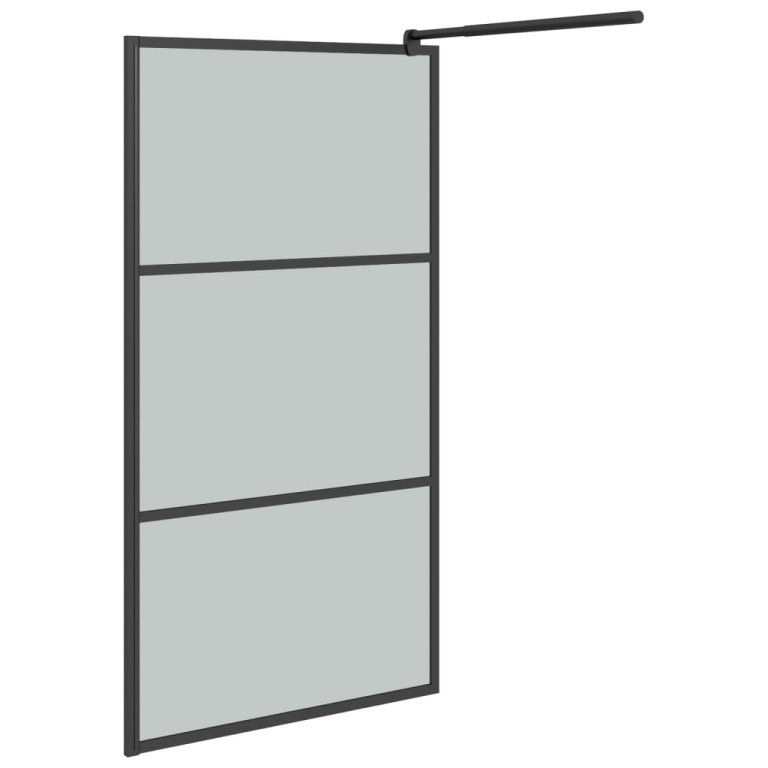 Paravan duș walk-in negru 100x195 cm sticlă ESG culoare închisă