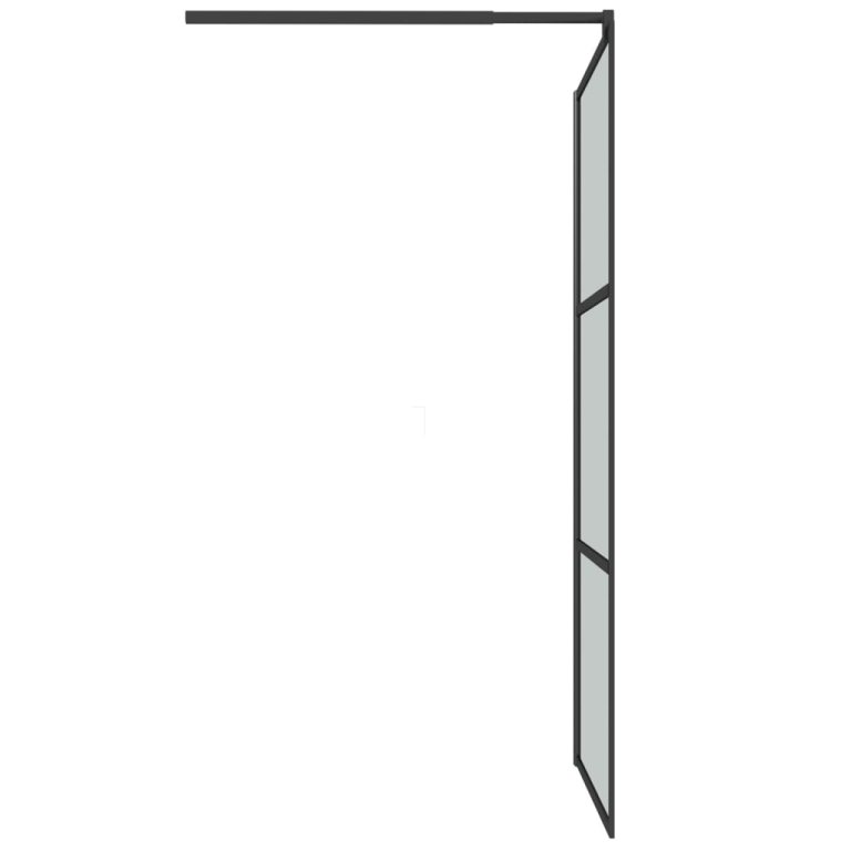 Paravan duș walk-in negru 100x195 cm sticlă ESG culoare închisă