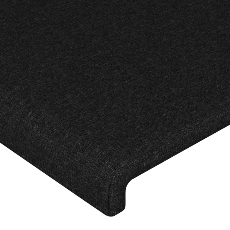 Tăblie de pat cu aripioare negru 103x23x78/88 cm textil