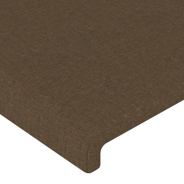 Tăblie de pat cu aripioare maro închis 203x23x78/88 cm textil