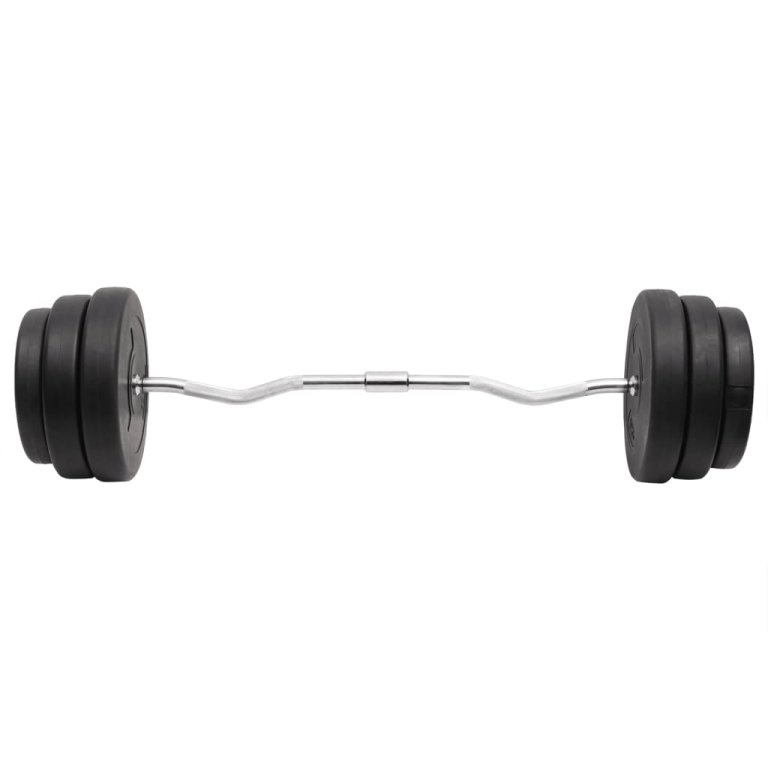 Set halteră ondulată cu greutăți, 90 kg