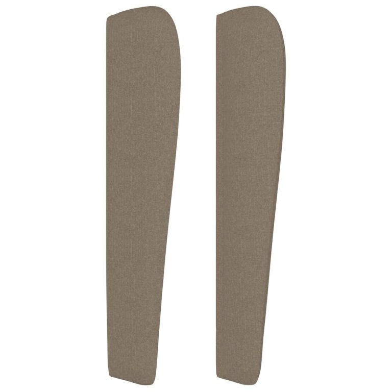 Tăblie de pat cu aripioare gri taupe 203x23x118/128 cm textil