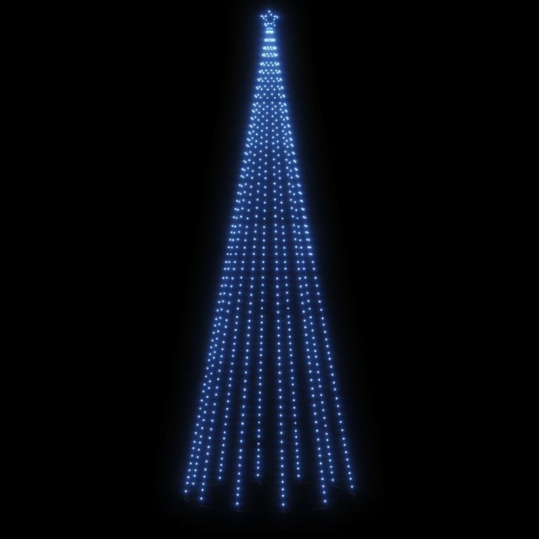 Brad de Crăciun cu țăruș, 732 LED-uri, albastru, 500 cm