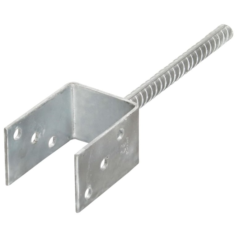 Ancore de gard, 6 buc., argintiu, 7x6x30 cm, oțel galvanizat