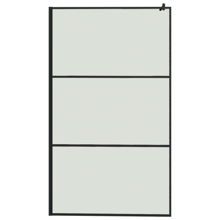 Paravan duș walk-in cu raft negru 115x195cm sticlă ESG/aluminiu