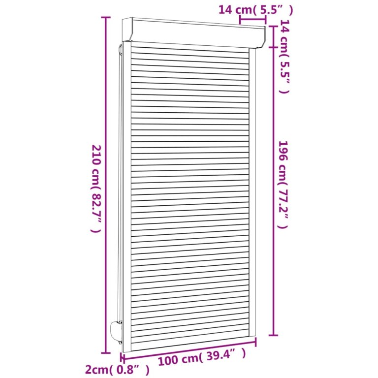 Oblon rulant, antracit, 100 x 210 cm, aluminiu