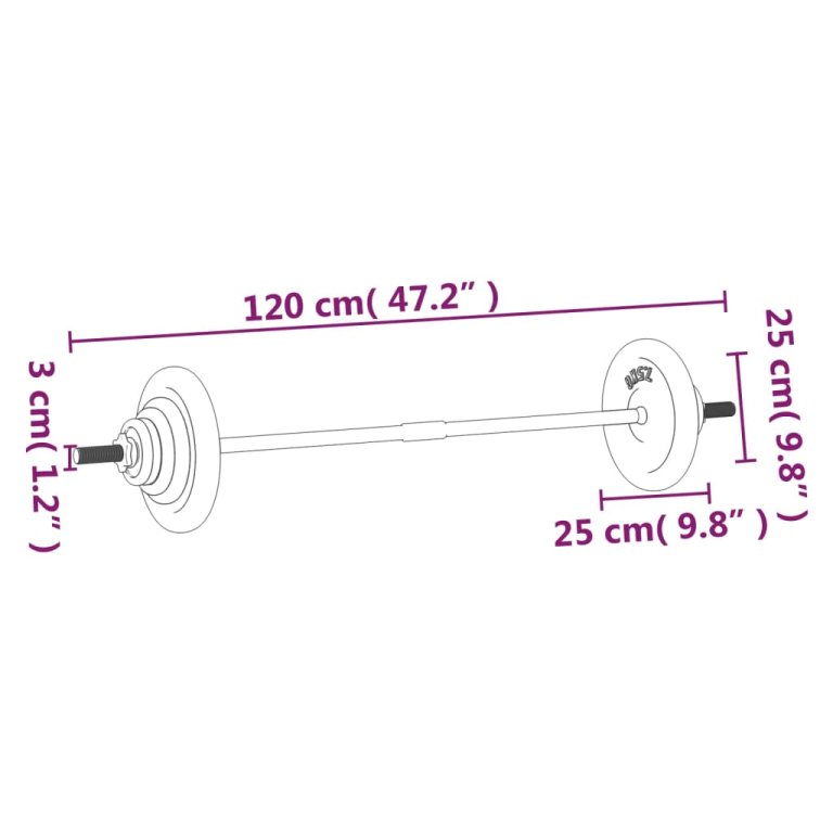 Set halteră cu discuri de greutăți, 60 kg, fontă