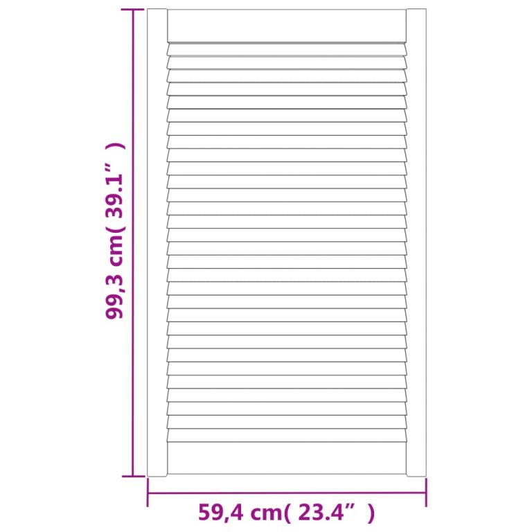 Ușă de dulap design lambriu, alb, 99,3x59,4 cm, lemn masiv pin