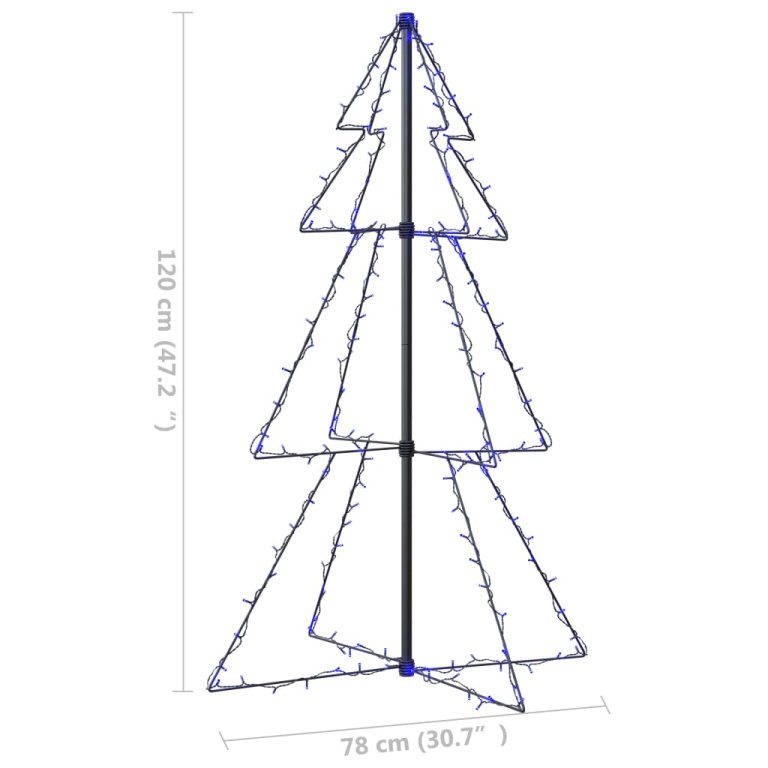 Brad Crăciun conic, 78x120 cm, 160 LED-uri, interior & exterior