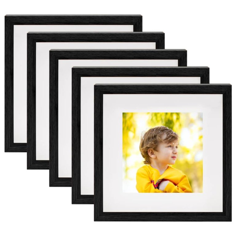 Rame foto 3D, 5 buc., negru, 23x23 cm pentru foto 13x13 cm