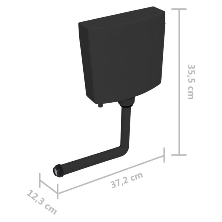 Rezervor de toaletă cu admisie de apă pe fund, 3/6 L, negru