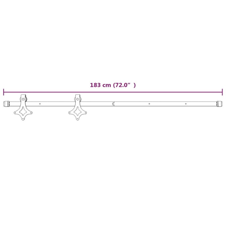 Set feronerie pentru uși glisante, alb, 183 cm, oțel