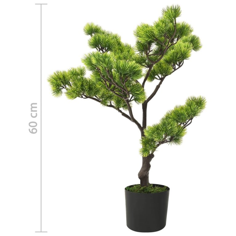 Bonsai Pinus artificial cu ghiveci, verde, 60 cm