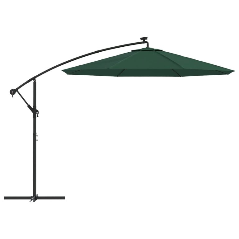 vida XL Pânză de schimb umbrelă de soare consolă, verde, 350 cm