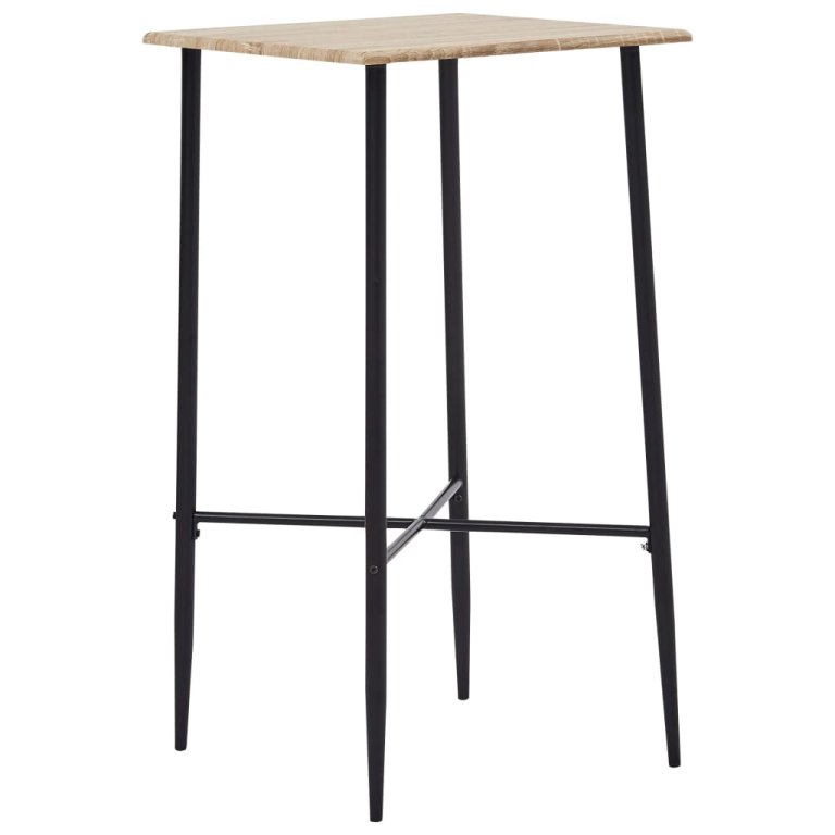 Set mobilier de bar, 3 piese, negru, plastic