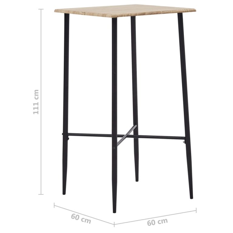 Set mobilier de bar, 3 piese, negru, plastic