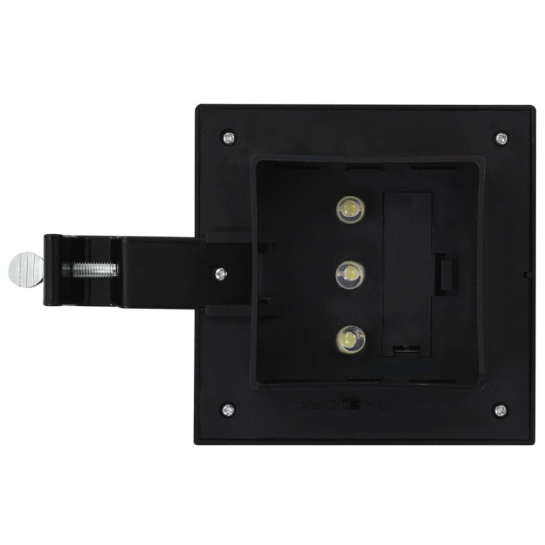 Lămpi solare de exterior, 12 buc., negru, 12 cm, pătrat, LED