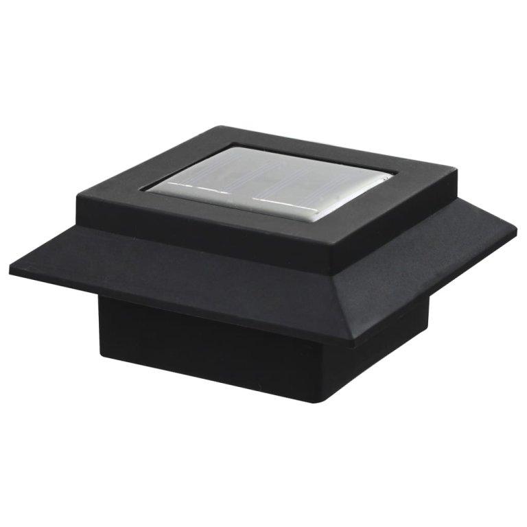 Lămpi solare de exterior, 12 buc., negru, 12 cm, pătrat, LED